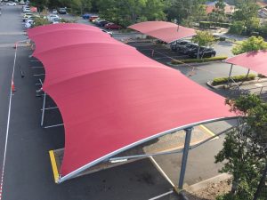 Car park shade structure by Versatile Structures