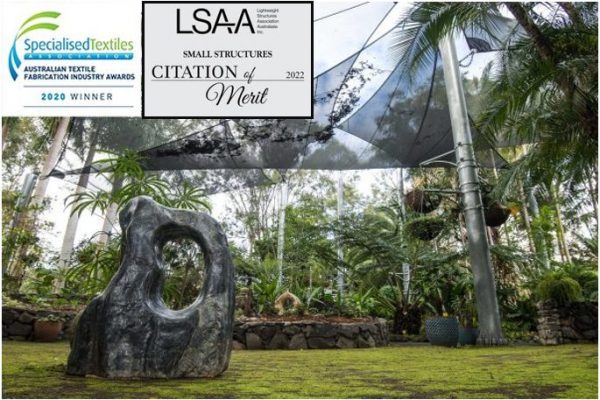 Versatile Structures won the 2020 Specialised Textiles and 2022 LSAA Citation of Merit award for the Noosa Botanical Gardens shade structure