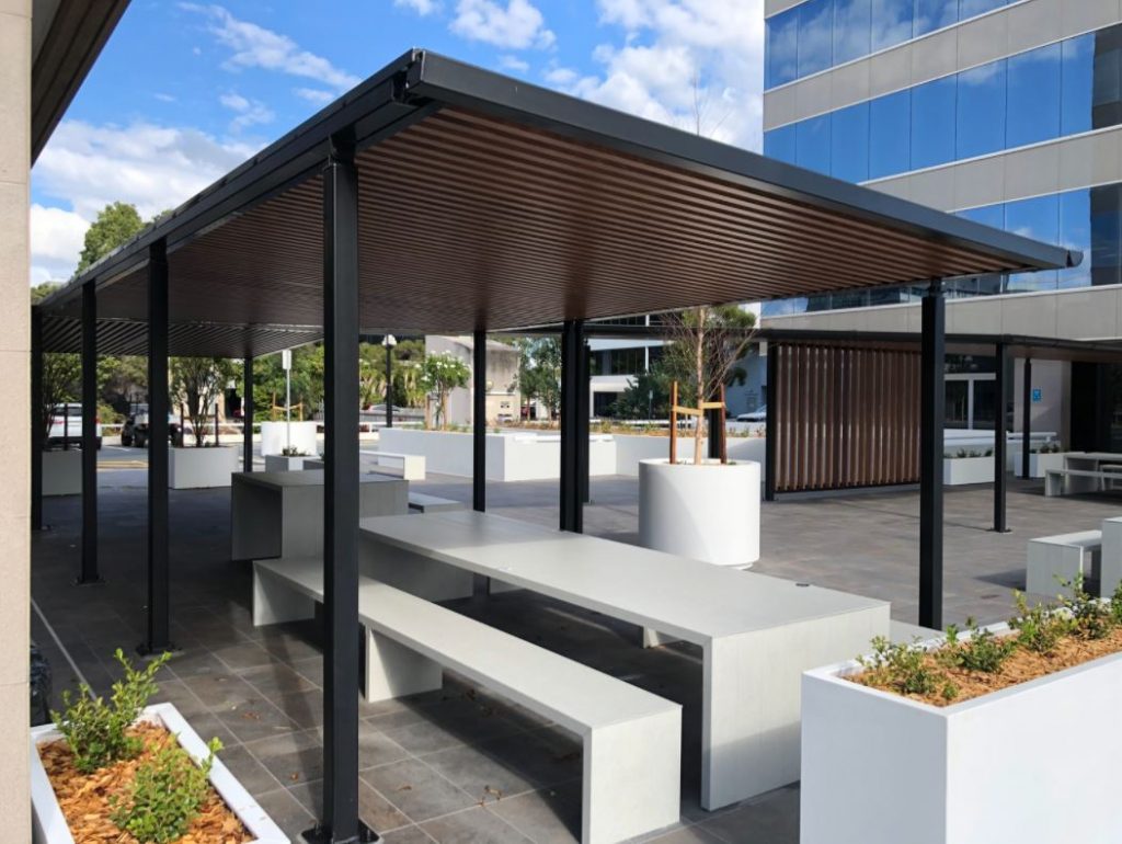 Waterside on the Gold Coast increased the value of their premises with architecturally designed commercial breezeway structures.