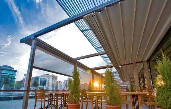 Retractable Shade sails installed by Versatile Structures