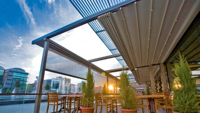 Retractable Shade sails installed by Versatile Structures