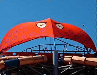 Blue ringed octopus shade structure installed by Versatile Structures for Dreamworld