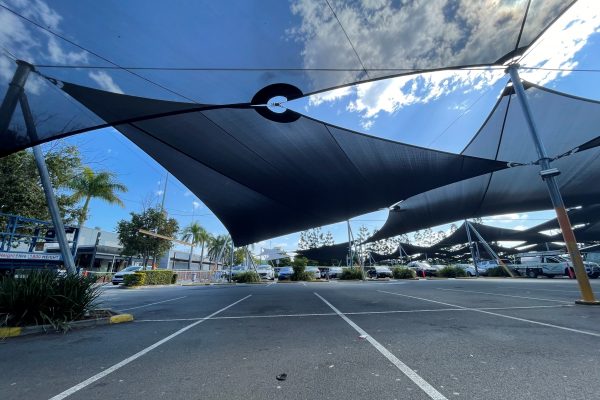 Westfield North Lakes car park shade structure installed by Versatile Structures