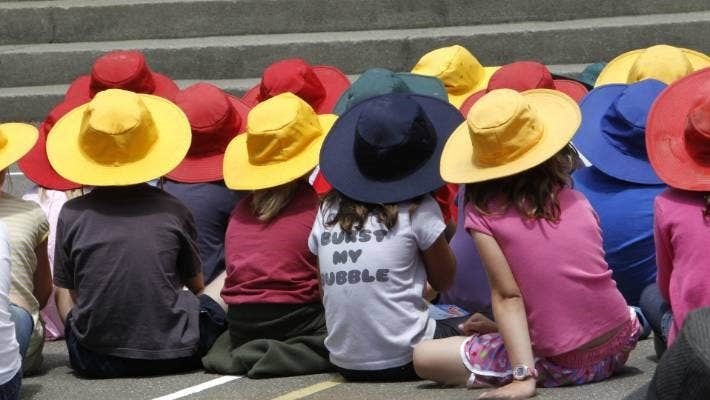 Children wearing hats