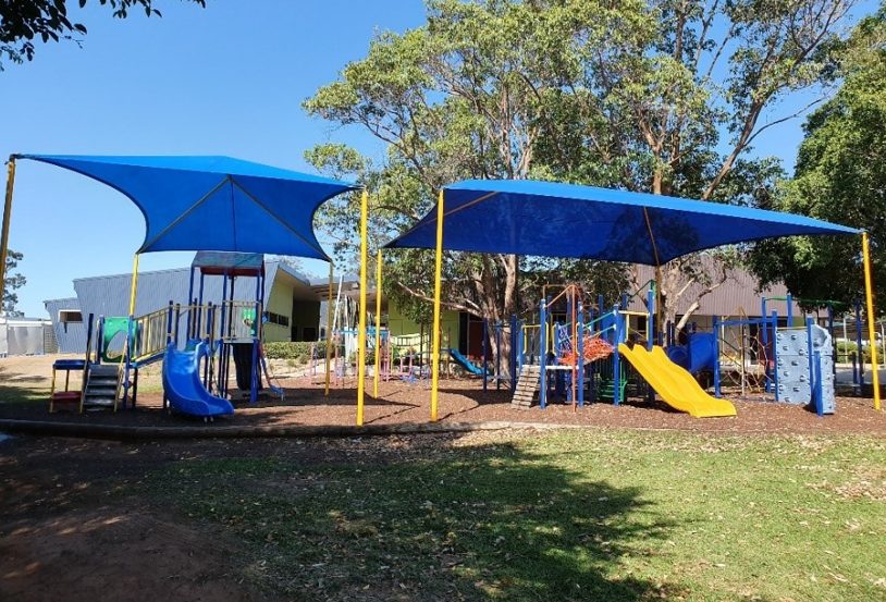 Sunny Bank shade structure installed by Versatile Structures