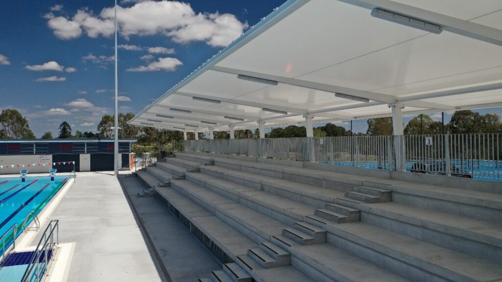 Canterbury College waterproof shade structure installed by Versatile Structures