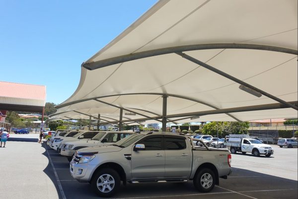 Car park shade sails manufactured and installed by Versatile Structures