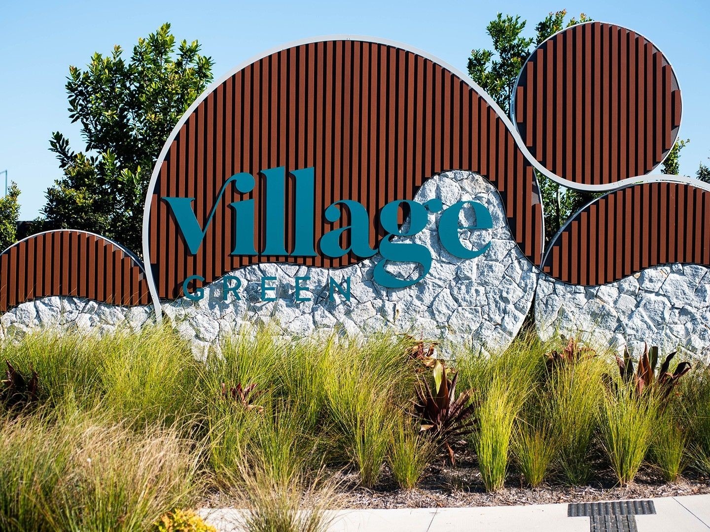 Village Green entrance sign installed by Versatile Structures