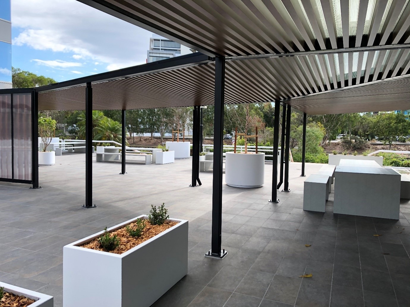 Waterside Gold Coast Council shade structure installed by Versatile Structures