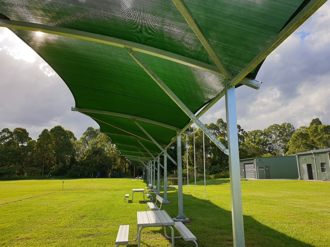 Shade structure installed for Samford Valley Archery Club by Versatile Structures