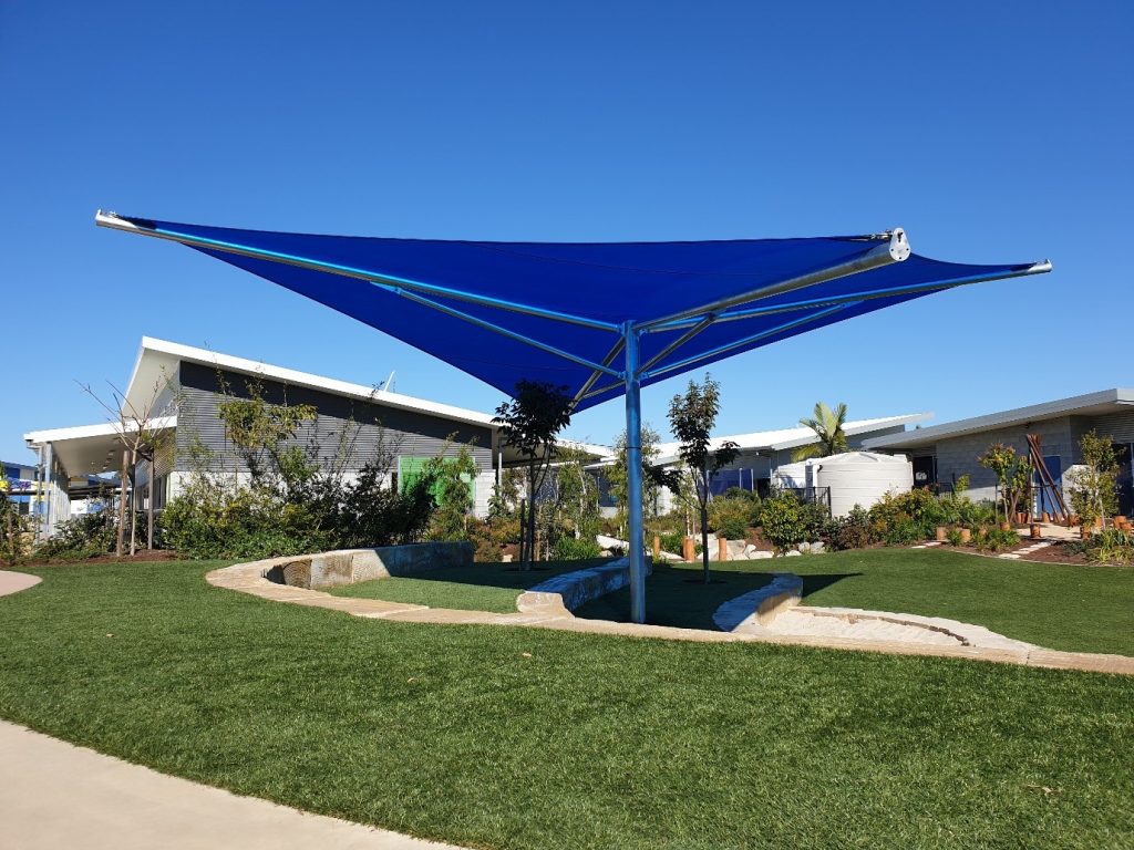 Vypar shade structure installed for Scapex by Versatile Structures