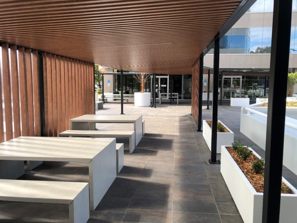 Waterside Gold Coast City Council shade structure installed by Versatile Structures