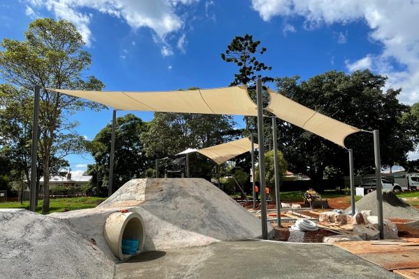 Coronation Park shade structure installed by Versatile Structures