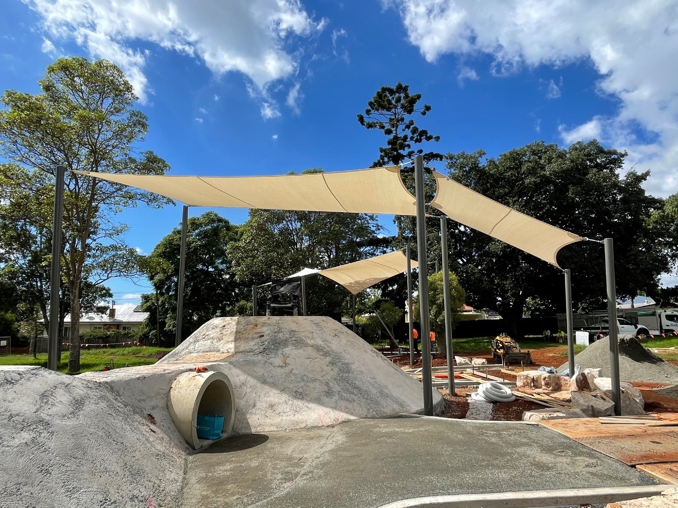 Coronation Park shade structure installed by Versatile Structures 