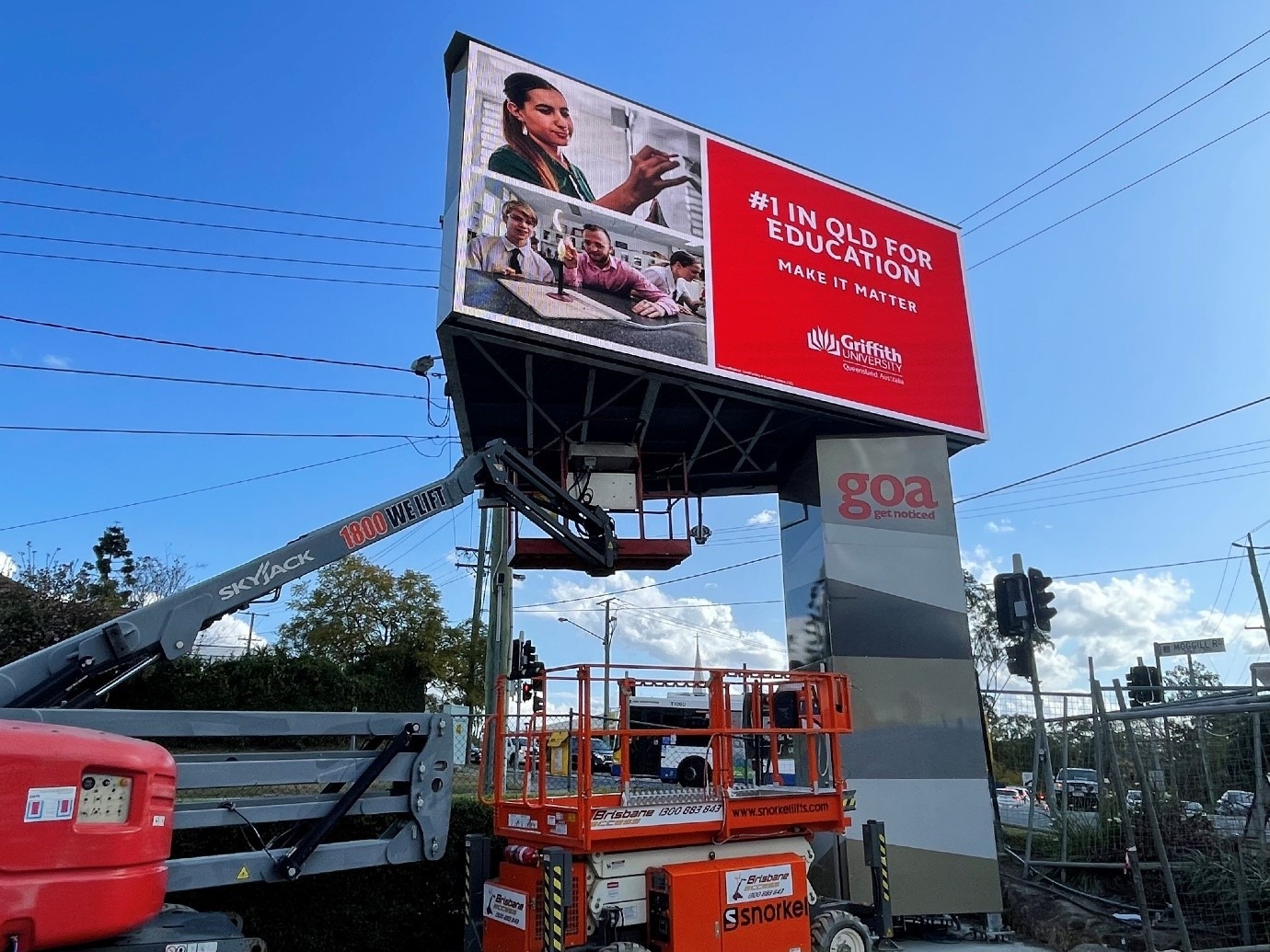 Moggil road advertising structure installed by Versatile Structures