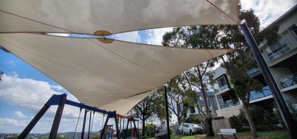 Murarrie Park shade structure installed by Versatile Structures