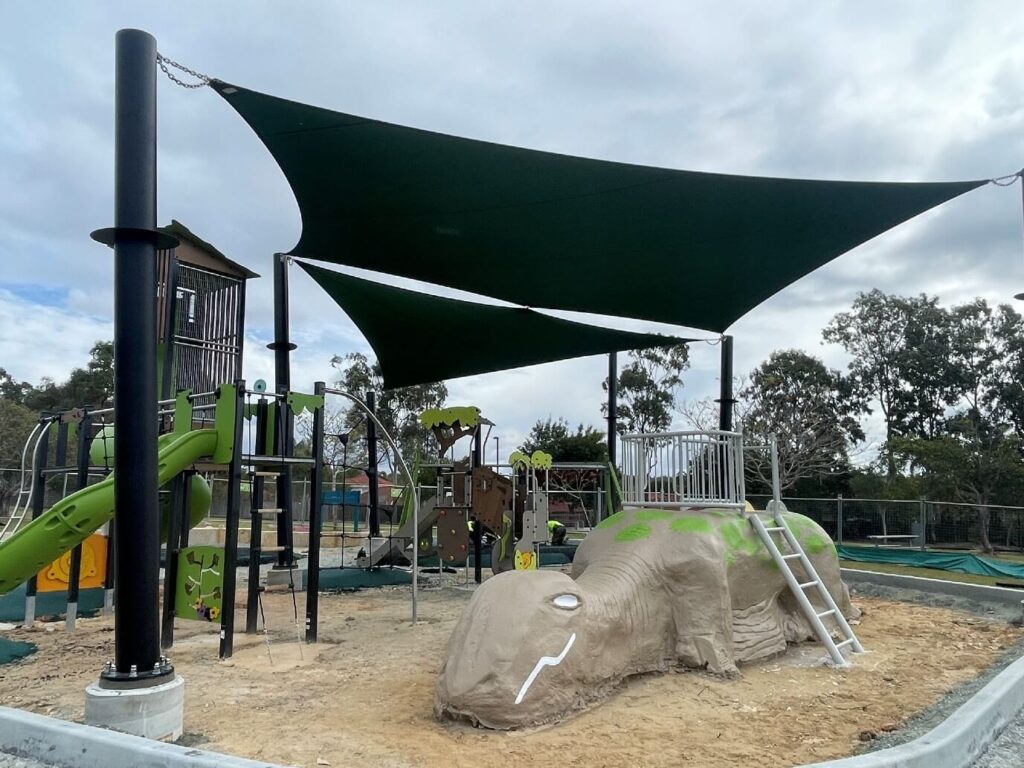 Bob Huth park shade structure installed by Versatile Structures