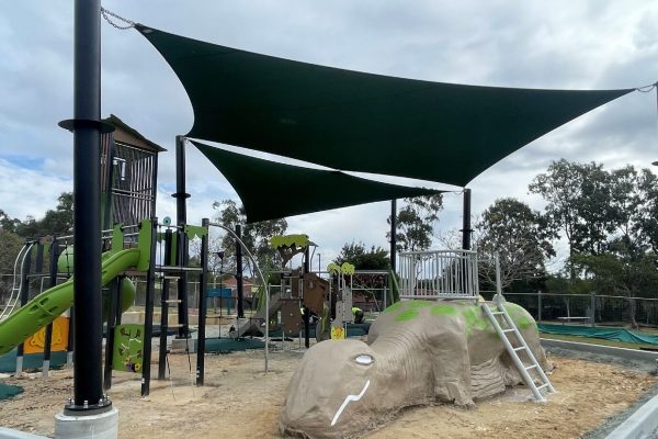 Bob Huth park shade structure installed by Versatile Structures