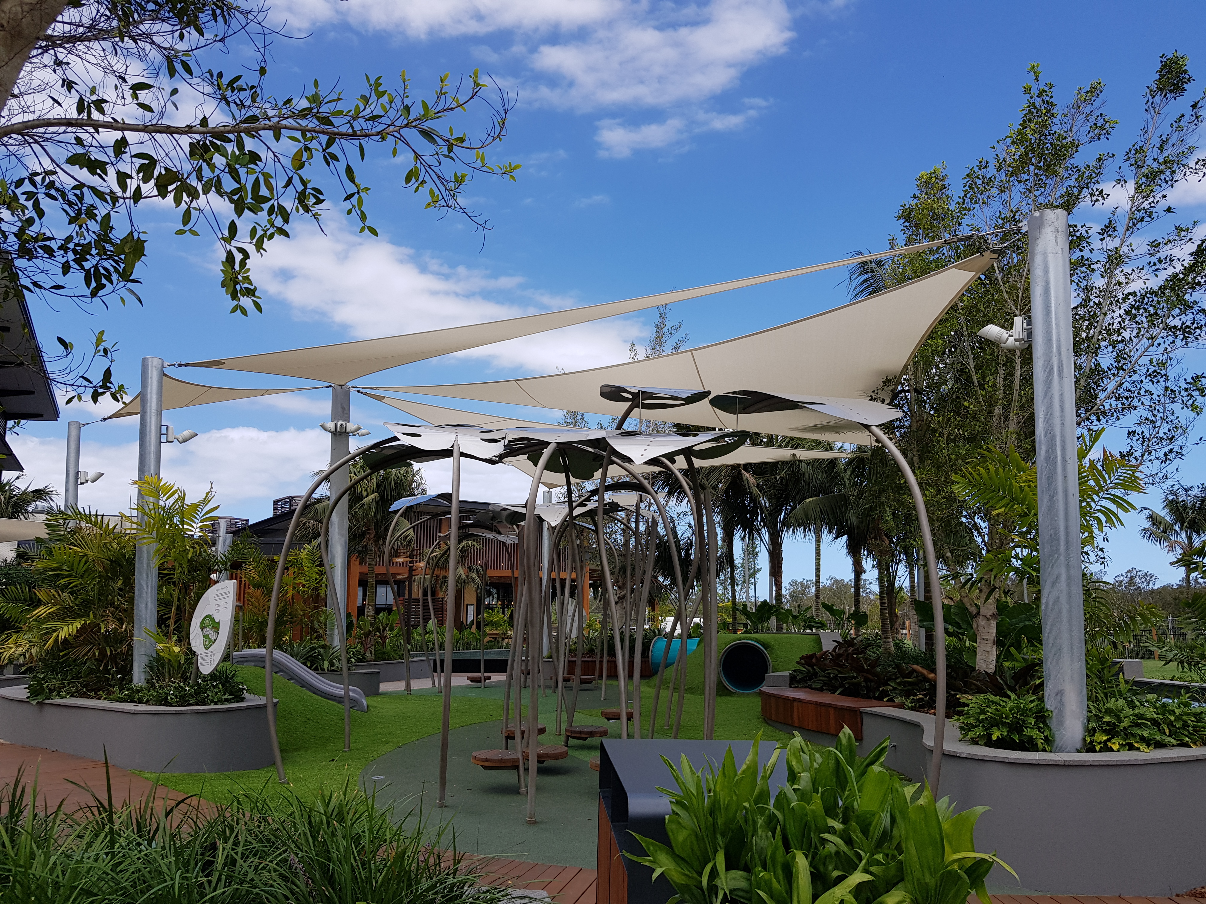 Westfield Coomera shade structure installed by Versatile Structures