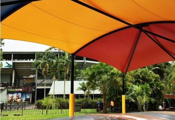 Australian Zoo kids corner shade structure installed by Versatile Structures