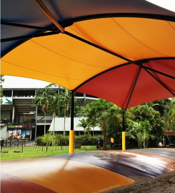 Australian Zoo kids corner shade structure installed by Versatile Structures