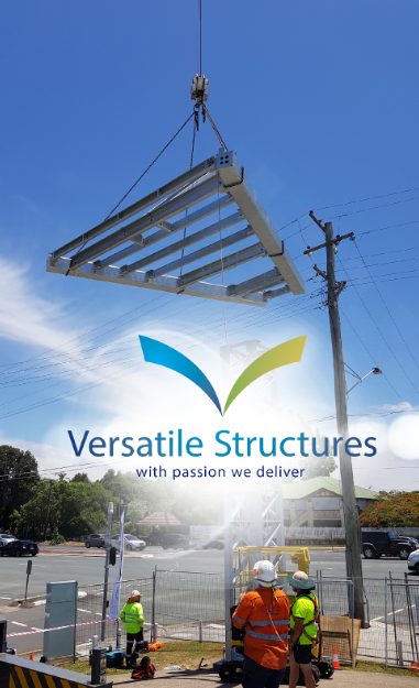 Versatile Structures installing a shade structure
