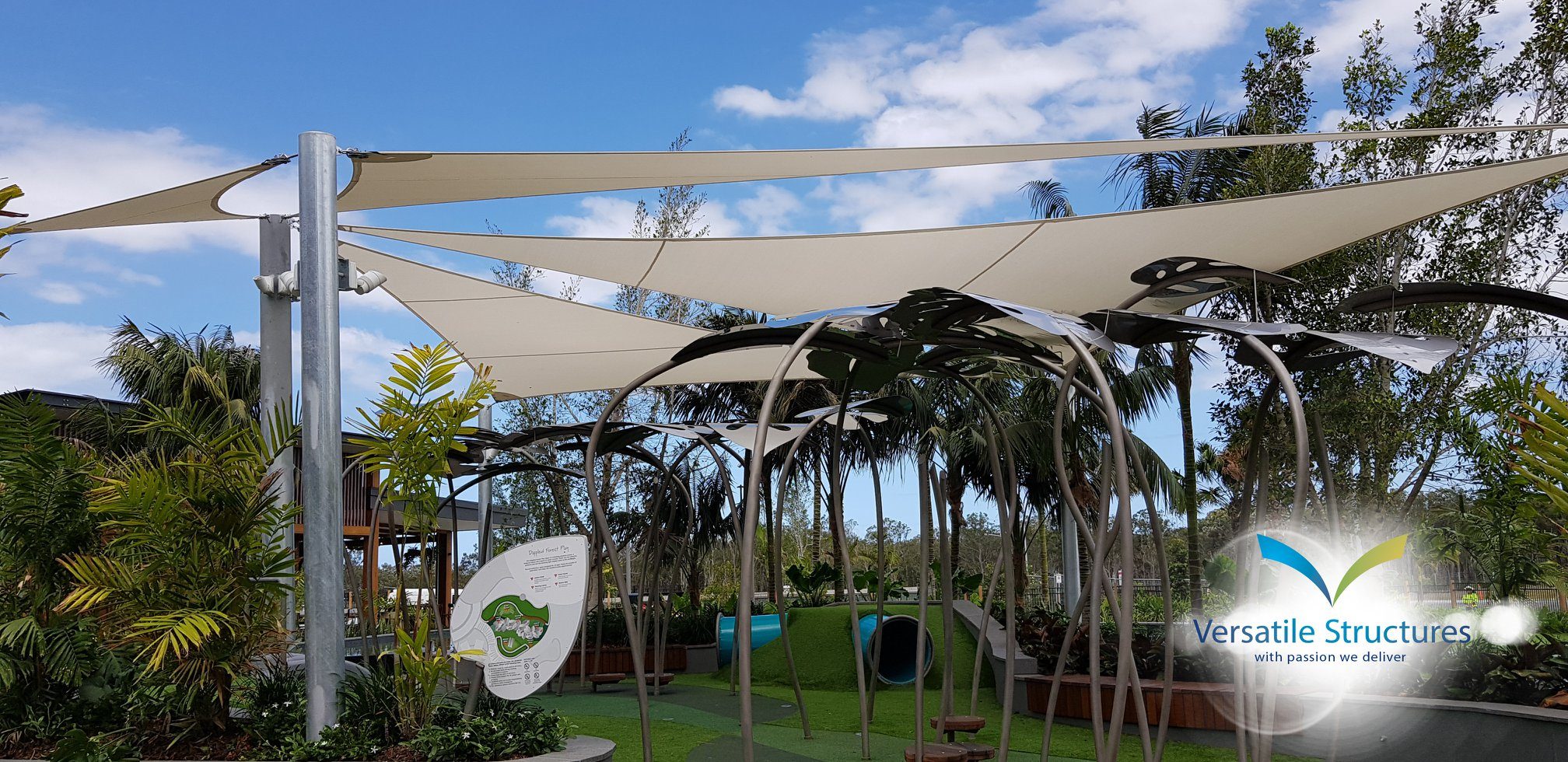 Westfield Coomera shade structure installed by Versatile Structures
