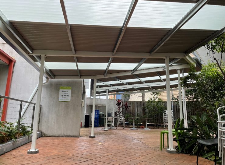 Polycarbonate roof panels installed by Versatile Structures for Ipswich Hospital