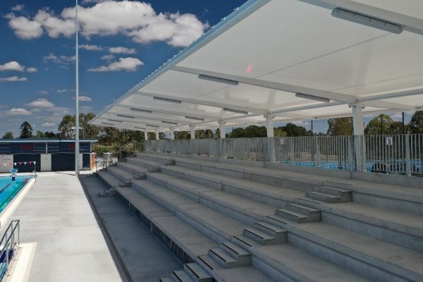 Canterbury College waterproof shade structure installed by Versatile Structures