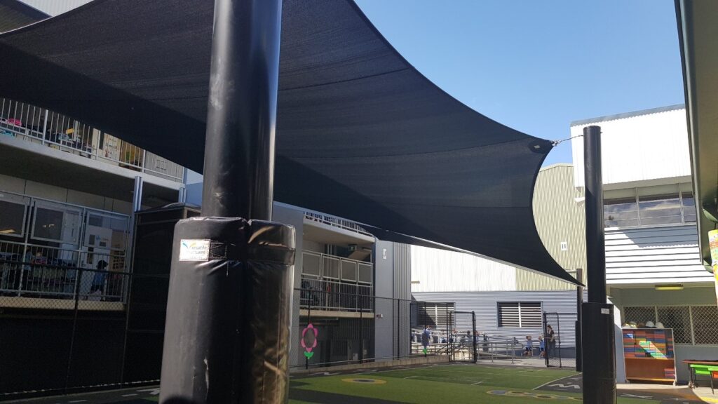 Shade structure installed by Versatile Structures for West End State School