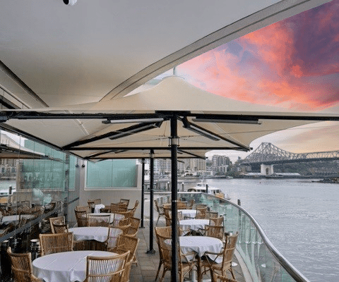 Tillerman Seafood Restaurant shade structure installed by Versatile Structures